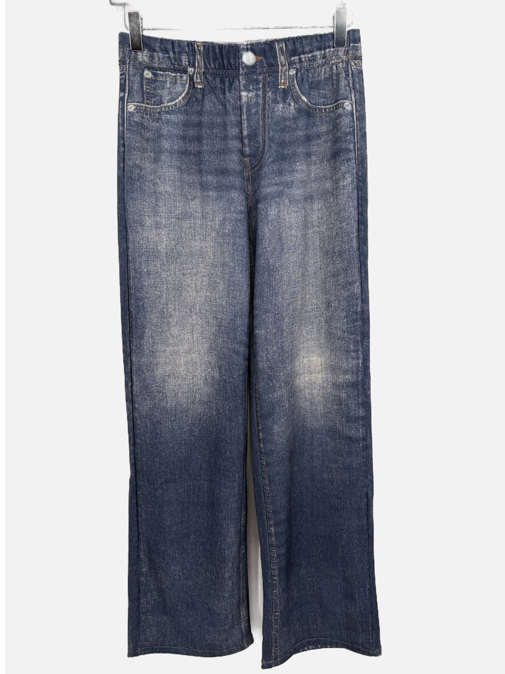 Mila Rosabella Trompe L’Oeil Sweatpants Jeans Dark Wash Wide Leg Small NEW